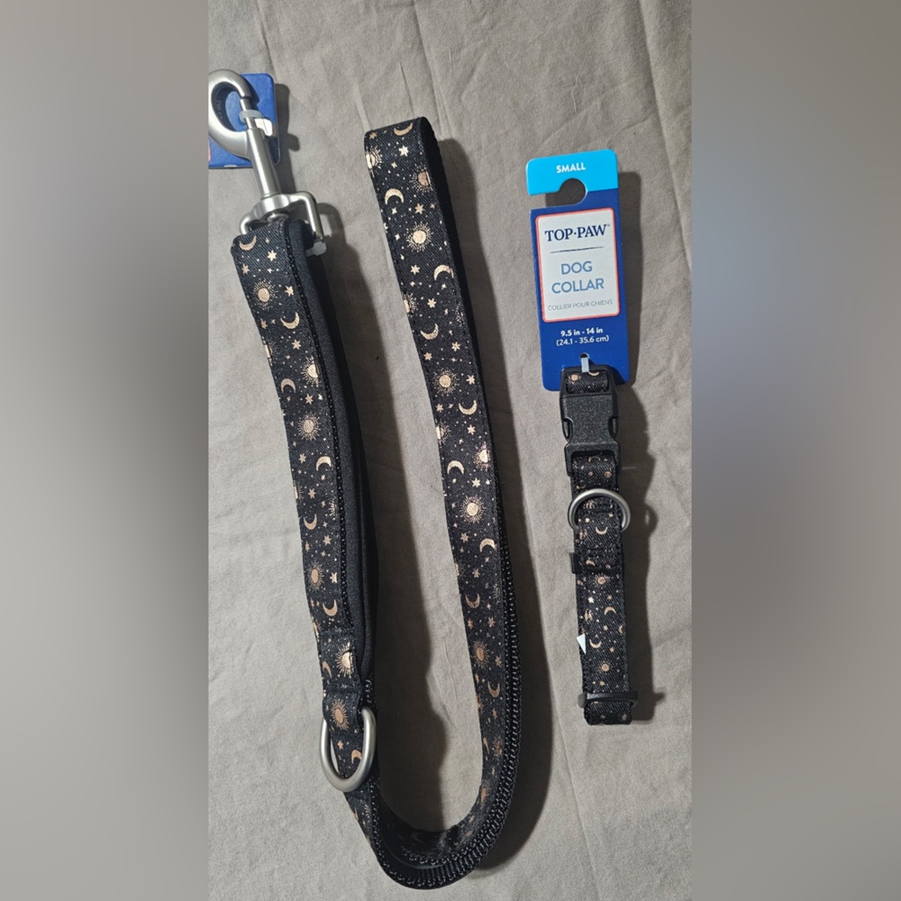 Top Paw Celestial Dog Collar (S) and Matching Leash - Picture 1 of 7